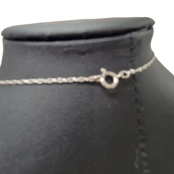 Topaz & Glass Snowflake Pendant Necklace 925 Sterling Silver Untested 18" Chain - Picture 9 of 12